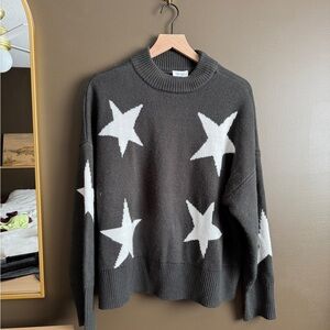 True Craft Dark Brown Crewneck Sweater with White Stars